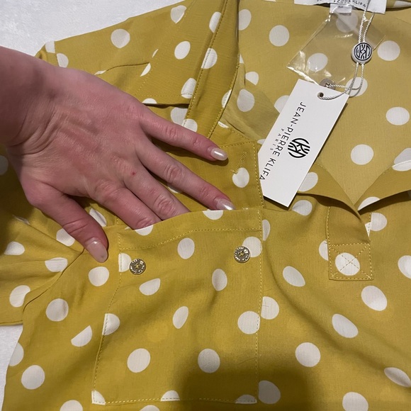 Jean-Pierre Klifa(Paris)Mustard yellow w/Polka dots new w/ tags Negatiable price - Picture 5 of 5